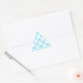 Blue Neon Dog Paw Print Patroon Driehoek Sticker (Envelop)