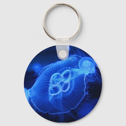 Blue Neon Jellyfish Sleutelhanger (Voorkant)