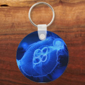 Blue Neon Jellyfish Sleutelhanger (Voorkant)