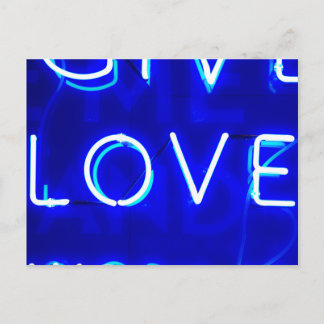 Blue Neon Love SIgn Briefkaart