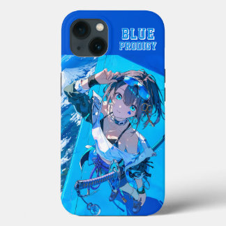 Blue Neon Prodigy Tokyo Cyberpunk Anime Impact iPhone 13 Hoesje