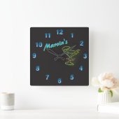 Blue Neon Sign  Mancave Tavern Vierkante Klok (Huis)