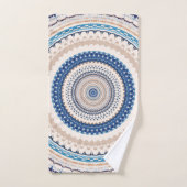  Blue Neutral Boho Mandala  Bad Handdoek (Handdoek)