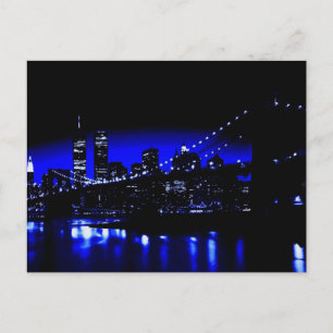 Blue New York City Brooklyn Bridge Briefkaart