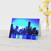 Blue New York City Kaart (Gele Bloem)