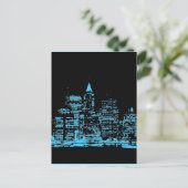 Blue New York City nacht Briefkaart (Staand voorkant)