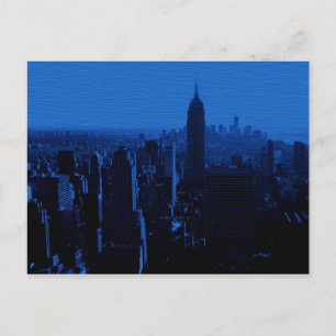 Blue New York City nacht Briefkaart