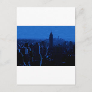 Blue New York City nacht Briefkaart