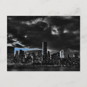 Blue New York City nacht Briefkaart