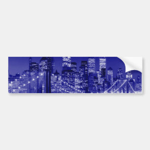 Blue New York City nacht Bumpersticker
