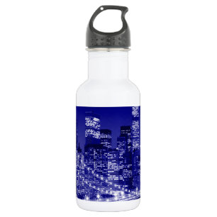 Blue New York City nacht Waterfles