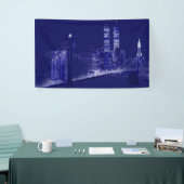 Blue New York City Night Pop Art Spandoek (Beurs)