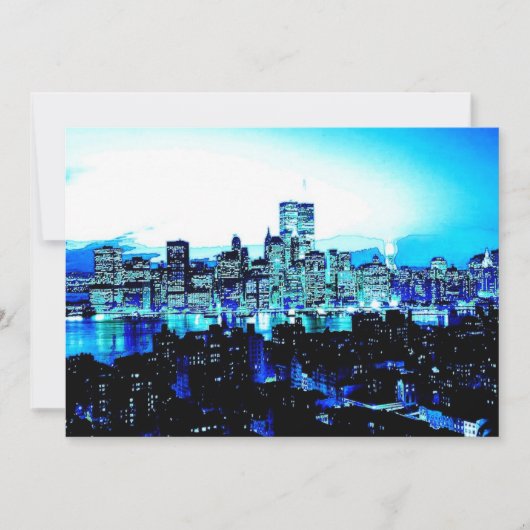 Blue New York City uitnodiging (Voorkant)