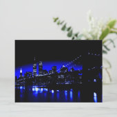 Blue New York City uitnodiging (Staand voorkant)