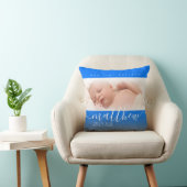 Blue Newborn Baby Foto Glitter Kussen (Stoel)