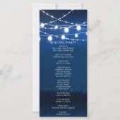 Blue Night and Silver Lights Wedding Program Kaart (Achterkant)
