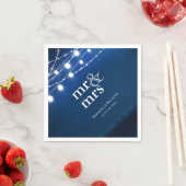 Blue Night and Silver String Lights Wedding Servet (Insitu)