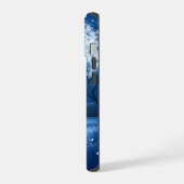 Blue Night Beach Mountain Scene iPhone 15 Hoesje (Linkerkant)