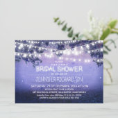 Blue Night Lights Bruids Douche Uitnodigingen (Staand voorkant)