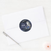 Blue Night Owl Classic Round Sticker (Envelop)