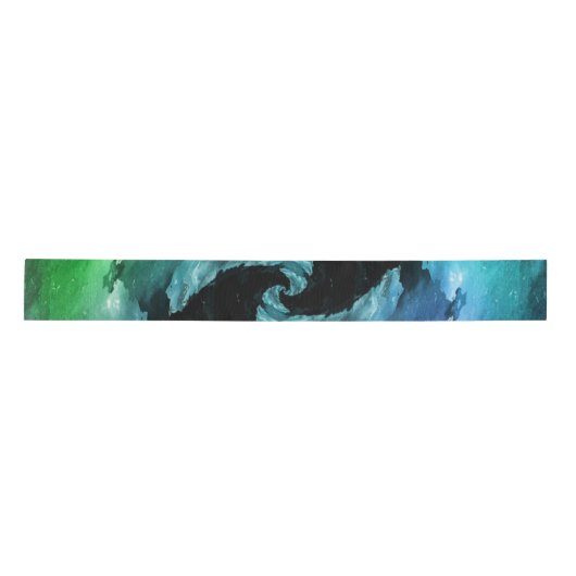 Blue Night sky Ocean Wave Northern Lights Lint (Voorkant)