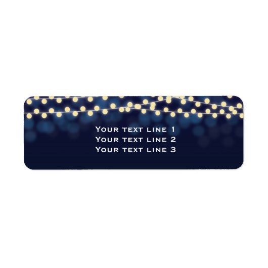 Blue Night Sky String Lights Étiquettes de mariage (Devant)