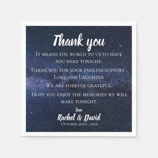 Blue Night Sky Wedding Servet (Voorkant)