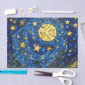 Blue Night Stars Mozaïek Decoupage Tissuepapier (Craft)