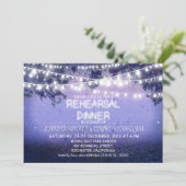 Blue Night & String Lights repetitie diner Kaart (Staand voorkant)