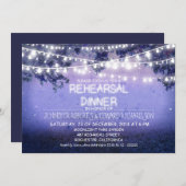 Blue Night & String Lights repetitie diner Kaart (Voorkant / Achterkant)
