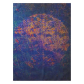 Blue Night Tropical Oerwoud Leaves Moon Metallic Tafelkleed (Voorkant)