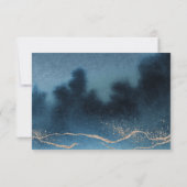 Blue Night Waterverf Landschap RSVP Respons Kaart (Achterkant)