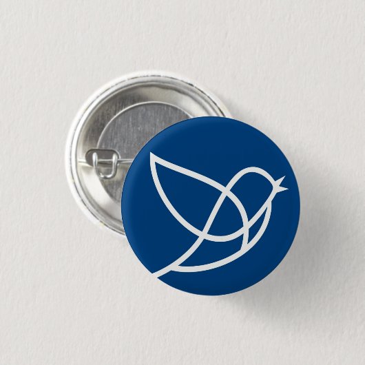 Blue Nightingale Pin Ronde Button 3,2 Cm (Voorkant /achterkant)