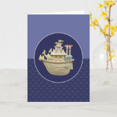 Blue Noah's Ark Wenskaart Kaart (Gele Bloem)