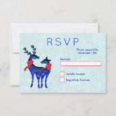 Blue Nordic Reindeer Pair RSVP (Devant)