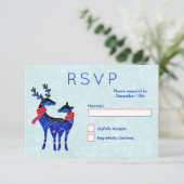 Blue Nordic Reindeer Pair RSVP (Debout devant)