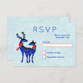 Blue Nordic Reindeer Pair RSVP (Devant / Derrière)