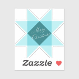 Blue Nordic Star Christmas Sticker