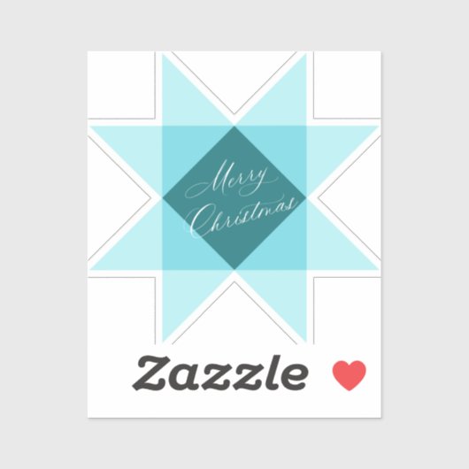 Blue Nordic Star Christmas Sticker (Vel)
