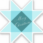 Blue Nordic Star Christmas Sticker (Voorkant)