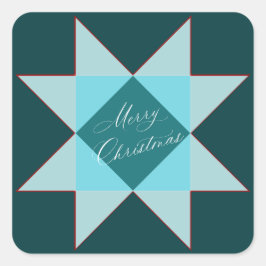 Blue Nordic Star Christmas Vierkante Sticker