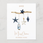 Blue nordic stars gnome QR carte de Noël d'affaire (Devant)