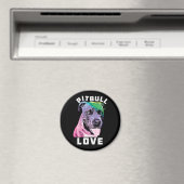 Blue Nose Pitbull Love Pop Art Style Cool Pit Magneet (Insitu (Vaatwasser))