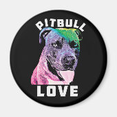 Blue Nose Pitbull Love Pop Art Style Cool Pit Magneet (Voorkant)