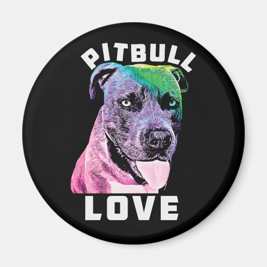 Blue Nose Pitbull Love Pop Art Style Cool Pit Magneet (Voorkant)