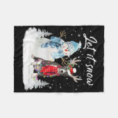 Blue Nose Pitbull Santa Dog Christmas Sneeuwman Xm Fleece Deken (Voorkant (Horizontaal))