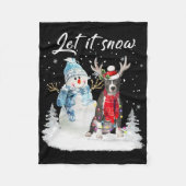 Blue Nose Pitbull Santa Dog Christmas Sneeuwman Xm Fleece Deken (Voorkant)