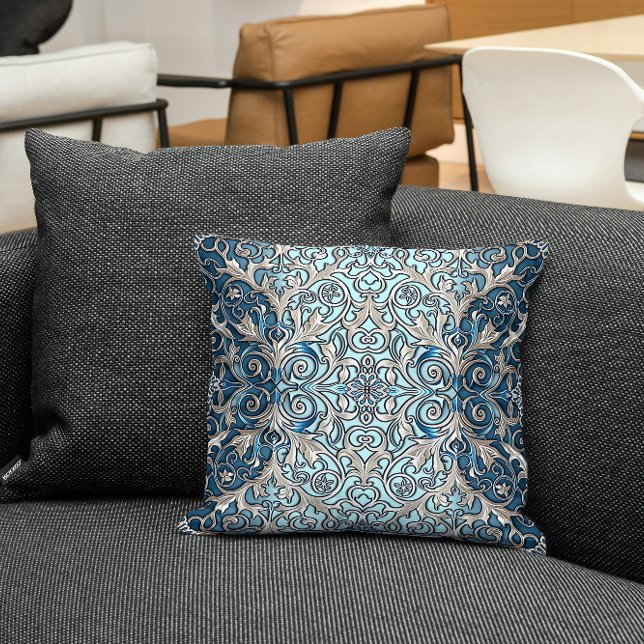 Blue Nouveau Pillow Kussen (Creator heeft geüpload)