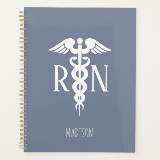 Blue Nurse Médicale Caduceus Personnalisé (Devant)