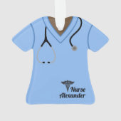 Blue Nurse Scrubs Specialized Ornament (achterkant)